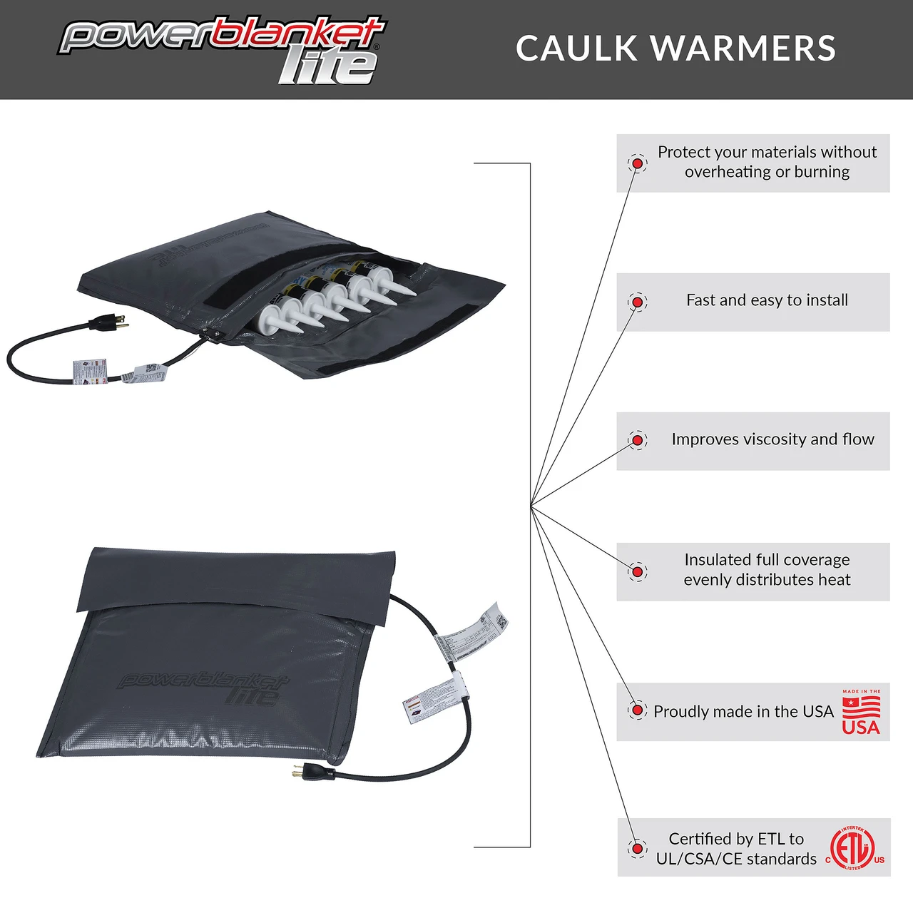 Powerblanket Caulk Warmer & Equipment Heated Pouch (PBLCAULK) — product image 3