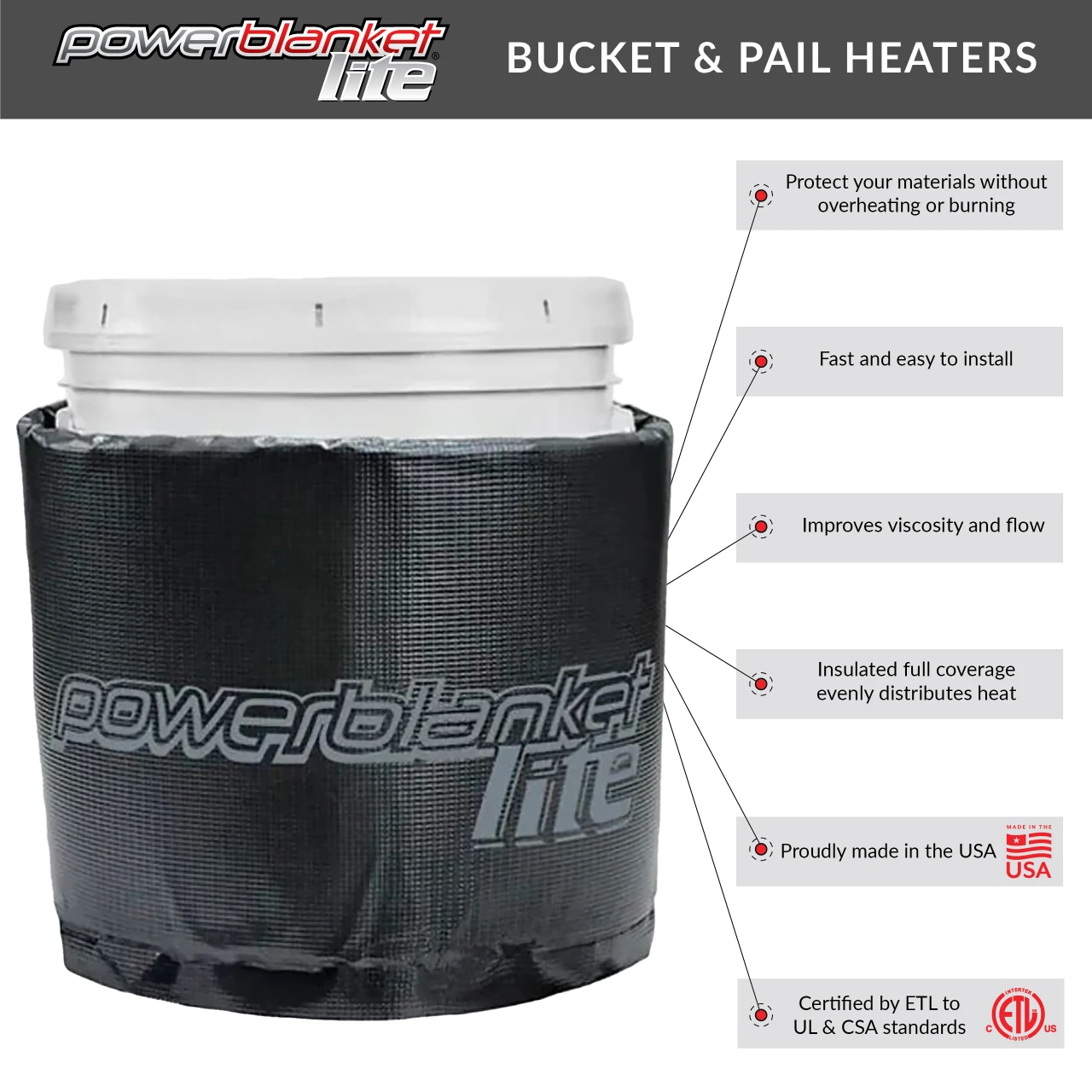 Powerblanket Lite 5-Gallon Insulated Pail Heater, Bucket Heater (PBL05) — product image 4