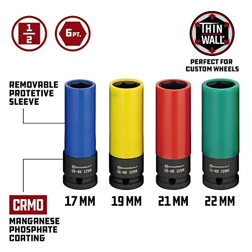 Powerbuilt Torque-Limiting Extension Bar & Lug Nut Socket Set (240258) — product image 3