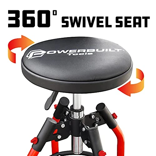Powerbuilt Swivel Shop Stool Gas-Spring Garage Seat (240375) — product image 4