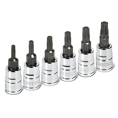 Powerbuilt 6 Pc. 1/4" Drive Torx Bit Socket Set (T10–T30) (640049)