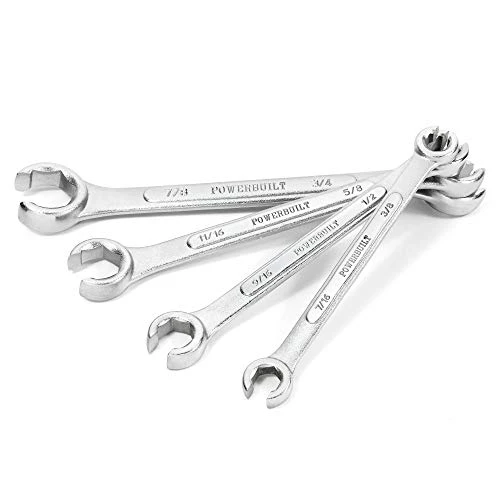 Powerbuilt 640185 Alltrade SAE Flare Nut Wrench Set, 4 Piece, Silver (JB-ALT-640185)