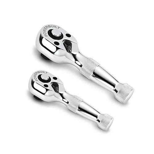 Powerbuilt Stubby Ratchet Set, 2-Piece, 1/4" & 3/8" (640927)