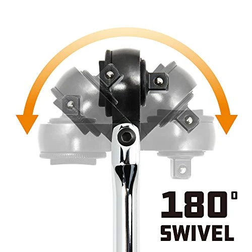 Powerbuilt 3/8" Flex Ratchet Driver Silver (641506) — product image 4