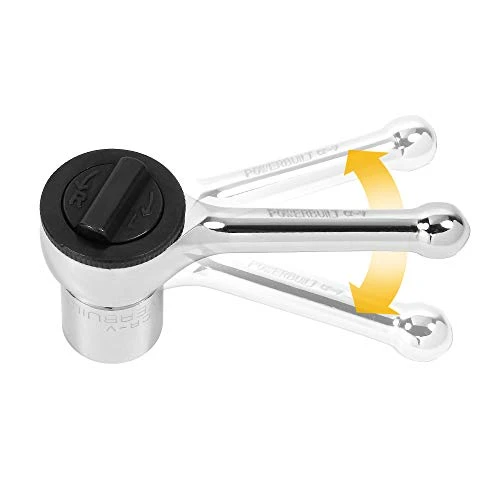 Powerbuilt Alltrade 3/8″ Stubby Spin-Disc Ratchet Driver Silver (641514) — product image 3