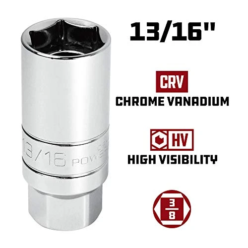 Powerbuilt Magnetic Spark Plug Socket 2-pc Silver (641870) — product image 4