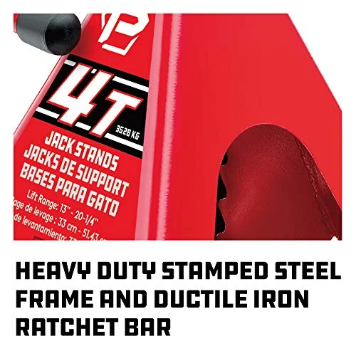 Powerbuilt 4-Ton Ratchet Jack Stand Red (647529) — product image 2