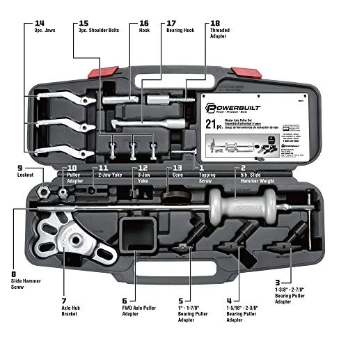 Powerbuilt 21-Piece Master Axle Puller Tool Set (648611) — product image 5