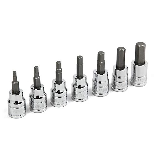 Powerbuilt 7-Piece 3/8" Drive Metric Hex Bit Socket Set (648663)