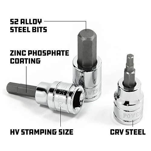 Powerbuilt 7-Piece 3/8" Drive Metric Hex Bit Socket Set (648663) — product image 3