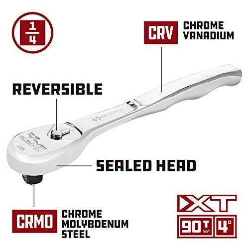 Powerbuilt Seal-Head 1/4″ Drive 90-Tooth Professional Ratchet (649937) — product image 5