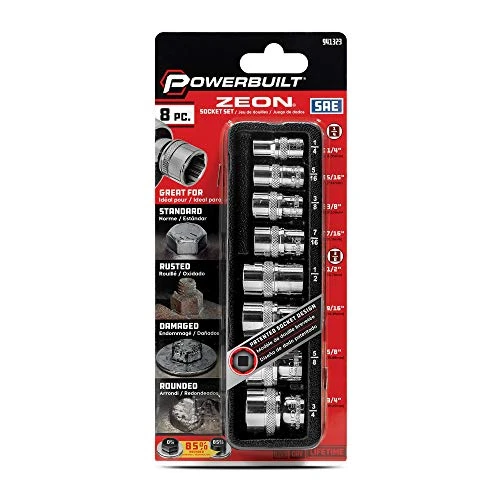 Powerbuilt 8-Piece Zeon SAE Socket Set for Damaged Bolts (941323) — product image 2