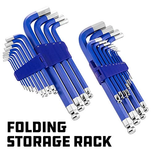 Powerbuilt Jumbo Long Point Magnetic Hex Key Wrench 13-Pc (941642) — product image 2