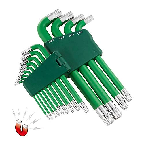 Powerbuilt 13-Piece Tamper Star Jumbo Long Point Magnetic Hex Key Wrench (941643)