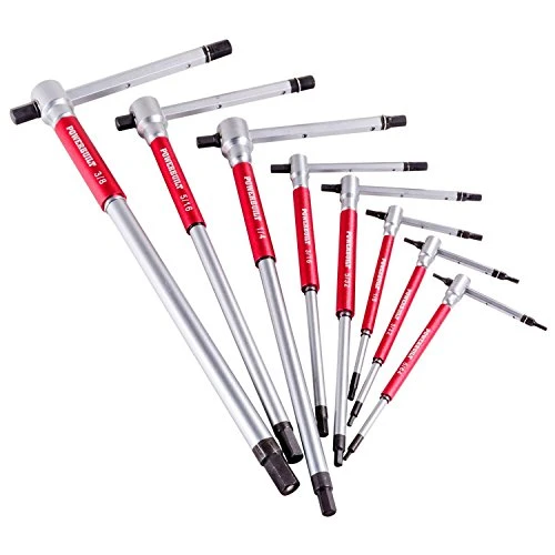 Powerbuilt 8-Piece SAE T-Handle Hex Allen Key Wrench Set (941644) — product image 2