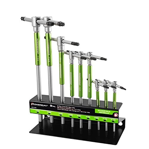 Powerbuilt 9-Piece Torx Star T-Handle Hex Key Wrench Set (941646)