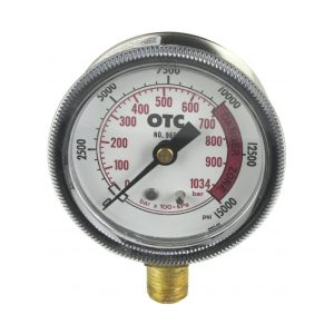 PRESSURE GAUGE, 2-SCALES, 10,000 PSI, 2-1/2 INCH