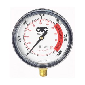PRESSURE GAUGE, 2-SCALES, 10,000 PSI, 3-1/2 INCH