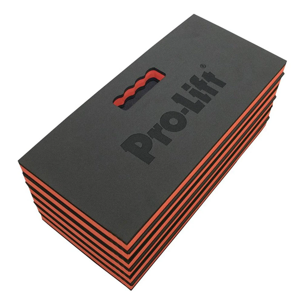 Pro-Lift Foldable Eva Mat - Anti Fatigue Eva Foam Sheet, Black/Red, 6 Fold (C-5006)