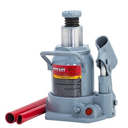 Pro-Lift Hydraulic Bottle Jack - Grey, 12 Ton Capacity (B-S12D)