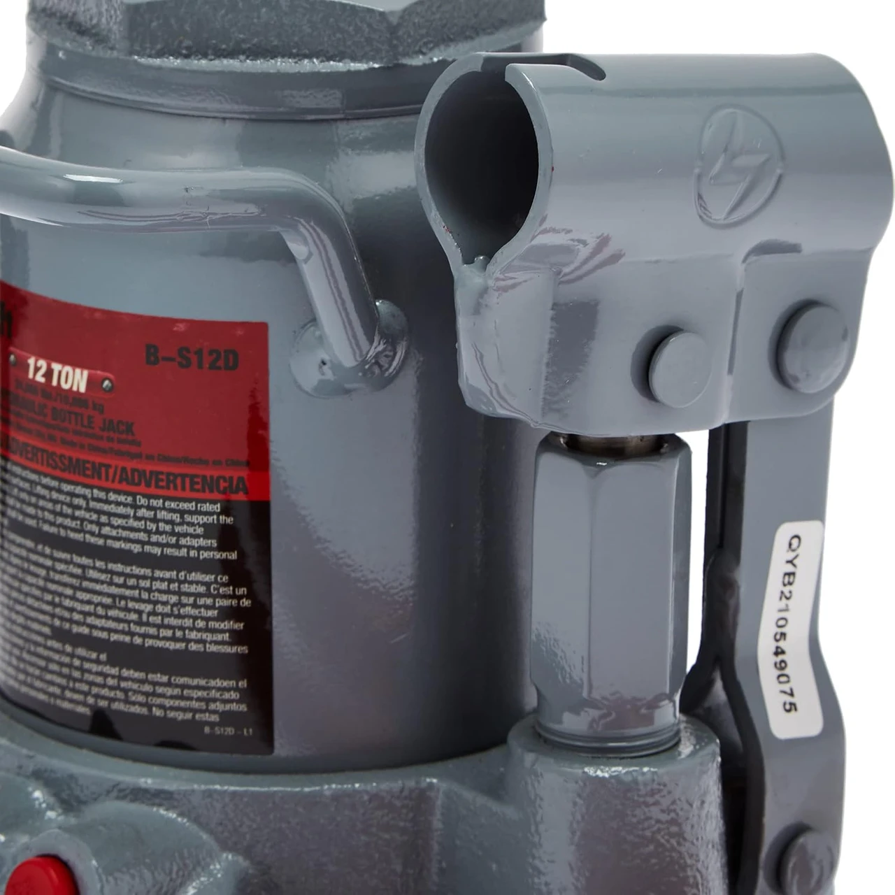 Pro-Lift Hydraulic Bottle Jack - Grey, 12 Ton Capacity (B-S12D) — product image 5