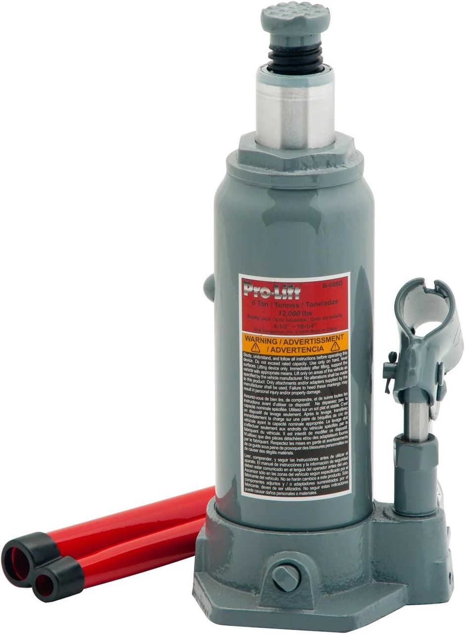 Pro-Lift Hydraulic Bottle Jack - Grey, 6 Ton Capacity (B-006D) — product image 2