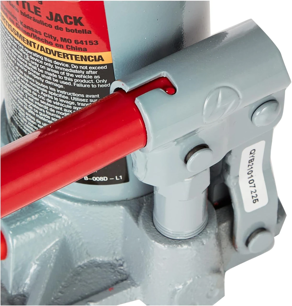Pro-Lift Hydraulic Bottle Jack - Grey, 8 Ton Capacity (B-008D) — product image 4