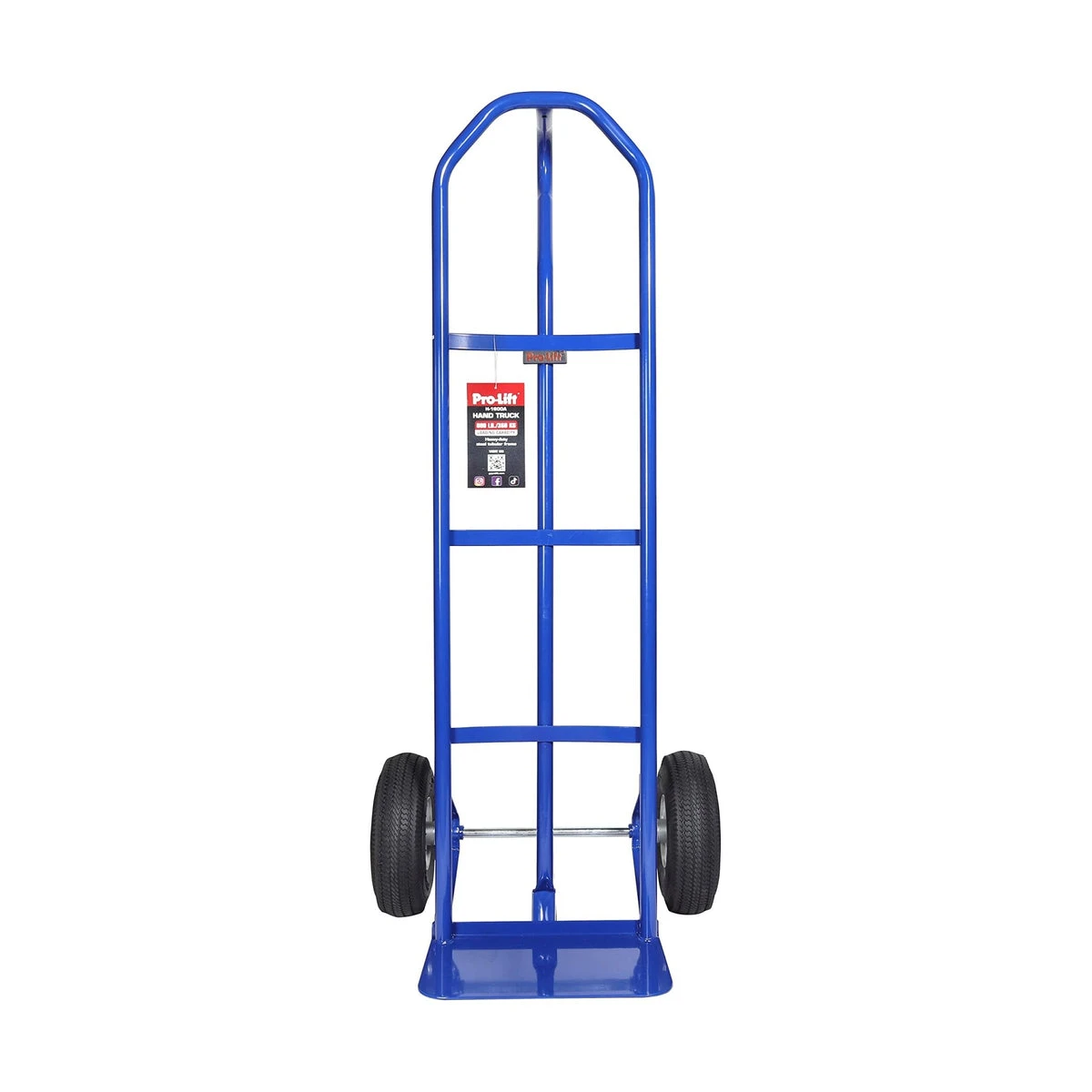 Pro-Lift blue hand truck with vertical loop handle, toe plate and two wheels