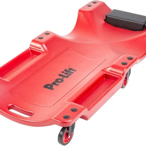 Pro-Lift Mechanic Plastic Creeper With Padded Headrest And Dual Tool Trays - Red, 40", 350 Lbs Capacity (C-6040)