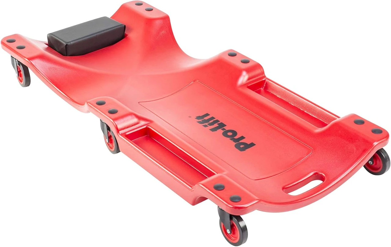 Pro-Lift Mechanic Plastic Creeper With Padded Headrest And Dual Tool Trays - Red, 40", 350 Lbs Capacity (C-6040) — product image 3
