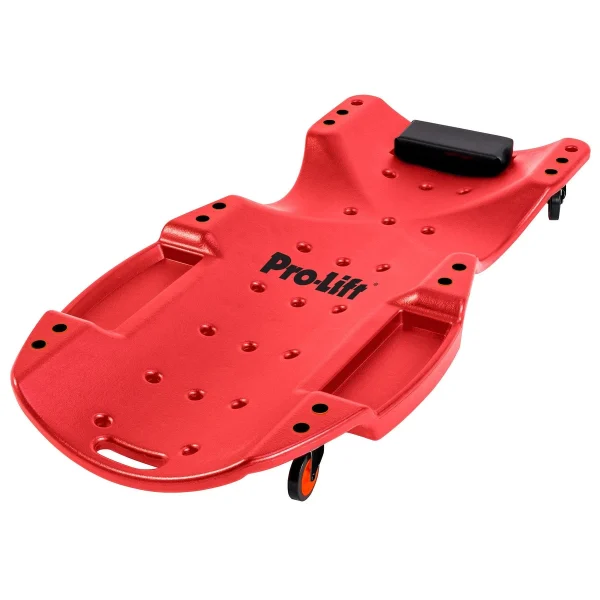 Pro-Lift Mechanic Plastic Creeper With Padded Headrest And Dual Tool Trays - Red, 48", 440 Lbs Capacity (C-6048)