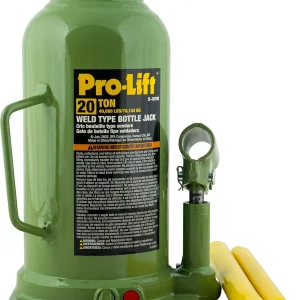 Pro-Lift Welded Bottle Jack - 20 Ton (40,000 Lbs) Capacity, Hydraulic Lifting With Side Pump, Two-Piece Handle (B-020W)