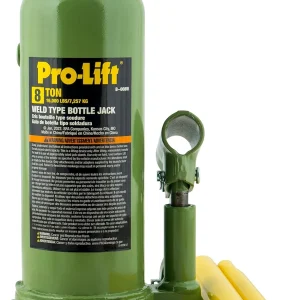 Pro-Lift Welded Bottle Jack - 8 Ton Capacity, Hydraulic Lifting With Side Pump Two-Piece Handle (B-008W)