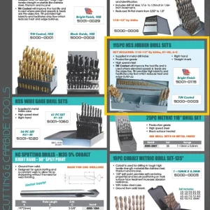 PRO-SERIES 115 PIECE BRIGHT FINISH HIGH SPEED STEEL JOBBER DRILL SET - USA (5001-0115)