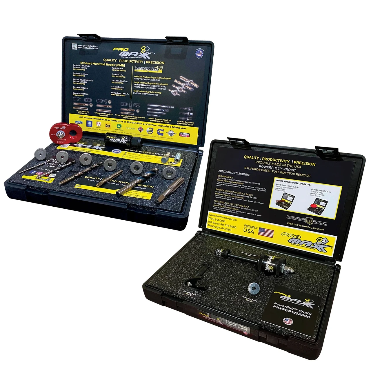 ProMAXX PMXPST520PRO bolt repair tools and injector puller in two open cases