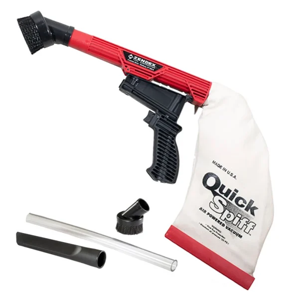 Quick Spiff Air Powered Venturi Vacuum and Attachments - Red (QS9000R)