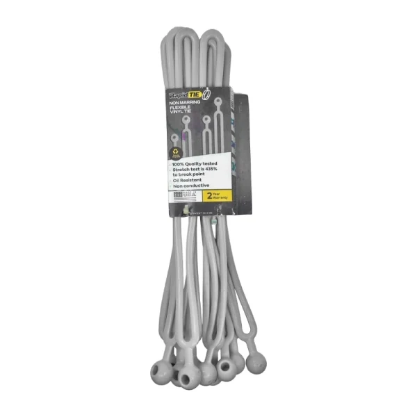 Rapid Tie 16" Non-Marring Adjustable Strap, Extendable, 10 Pack (BBRT01-10-WT)