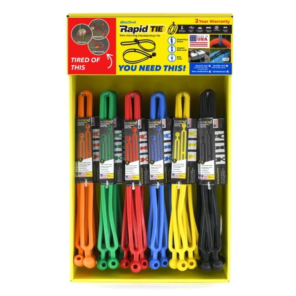 Rapid Tie Wing Rack Displayer with 48 Mix Pcs (6 Color, 8 x Pack of 2) (BBRTDP-2-MX48)