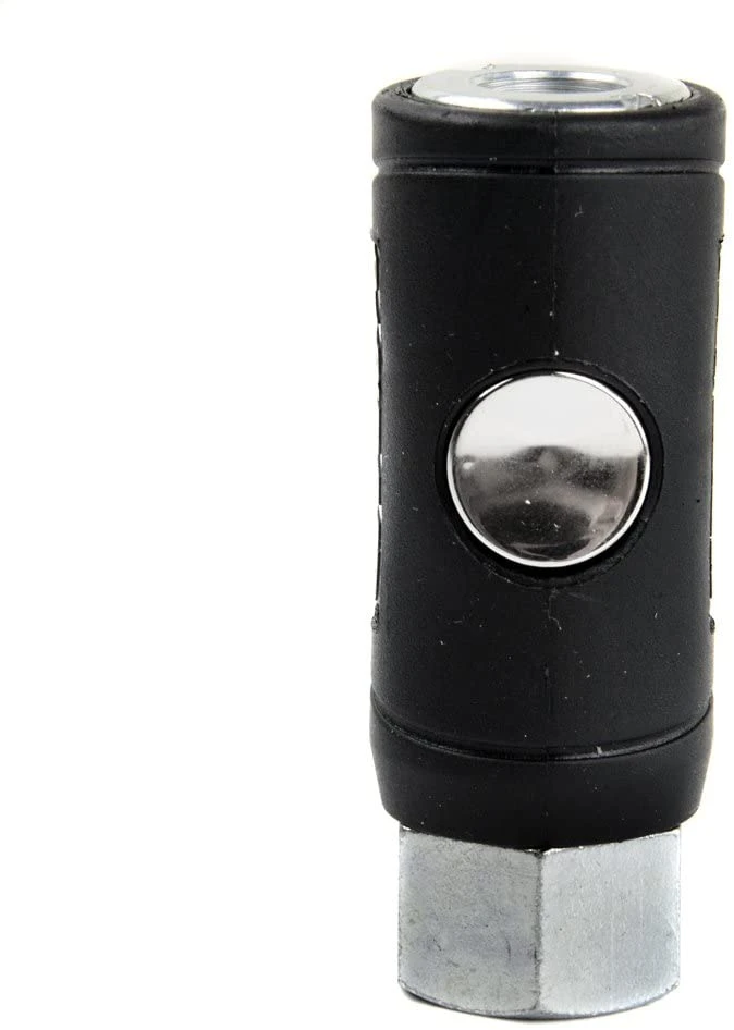 RapidAir K7220 Push Button Safety Air Quick Coupler, 1/4 FNPT, Black