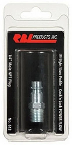 RBL Products M-Style Plug Power Flow 1/4" Male NPT For Air Compressors (613)