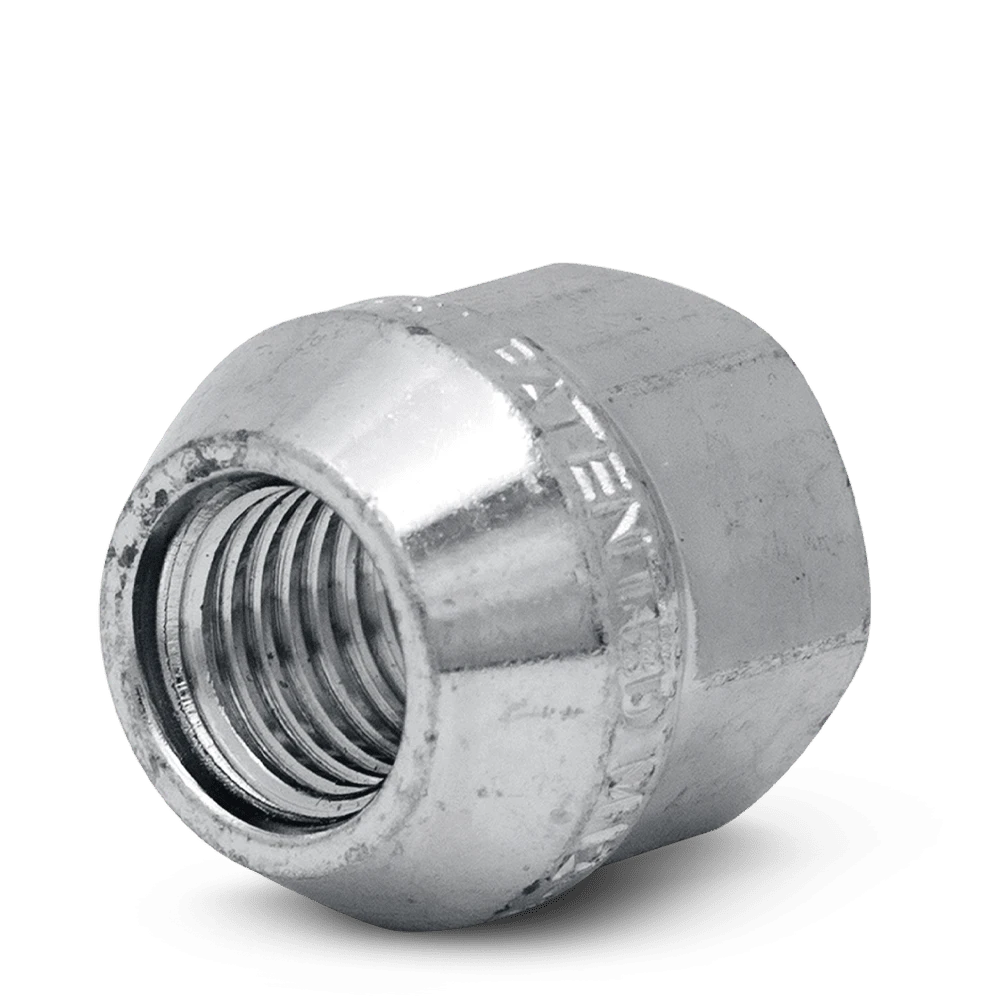 RHI Automotive 14X1.5 Open End Bulge Acorn (18 Point) ET 6 Lug 0.87" Zinc 20 Lugs 4 Locks 1 Key (8434K6ET-Z)