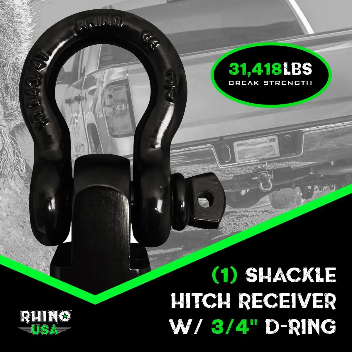 Rhino USA 20' Tow Strap/Hitch Combo (RNO-20STRAPHITCH) — product image 4