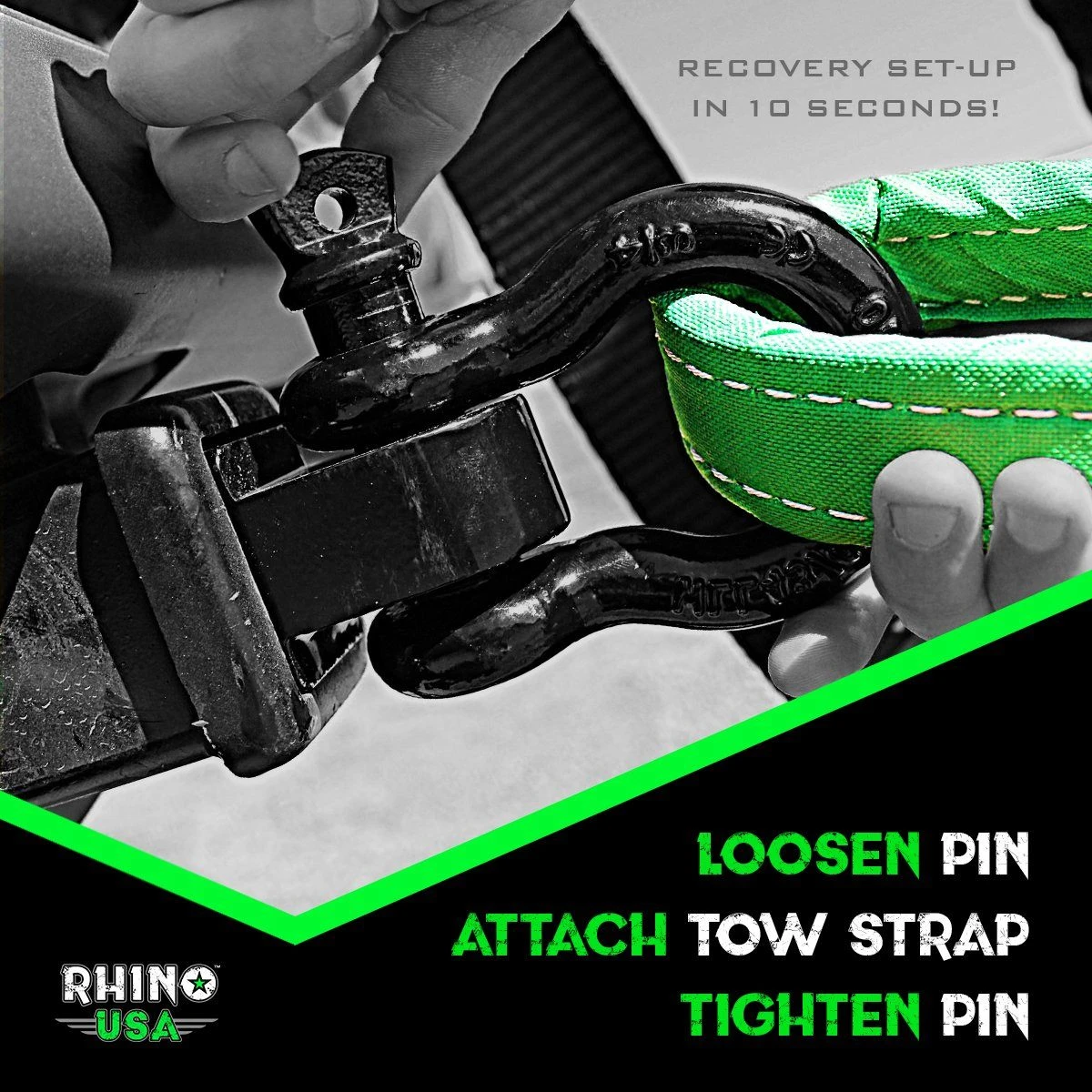 Rhino USA 20' Tow Strap/Hitch Combo (RNO-20STRAPHITCH) — product image 5