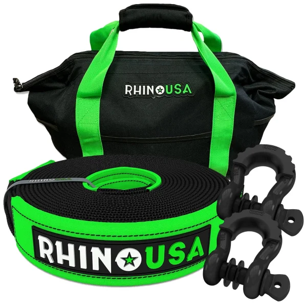 Rhino USA 20' Tow Strap/Shackles Combo (RNO-SHACKSTRAP20)