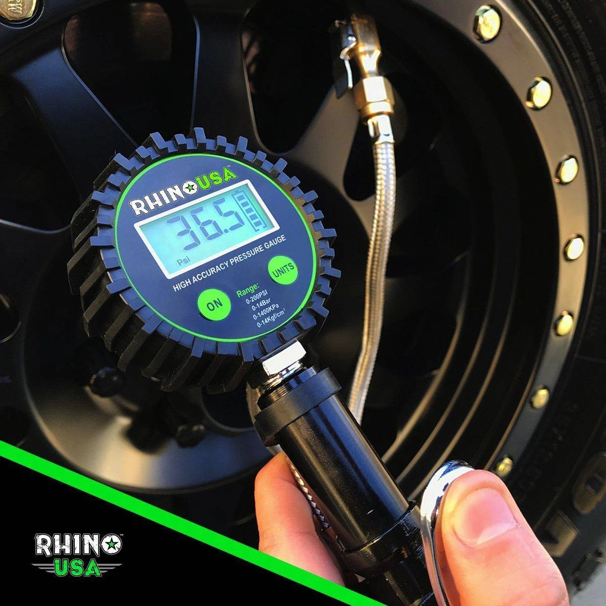 Rhino USA 200 PSI Digital Tire Inflator Gauge (RGAUGE-0200) — product image 4