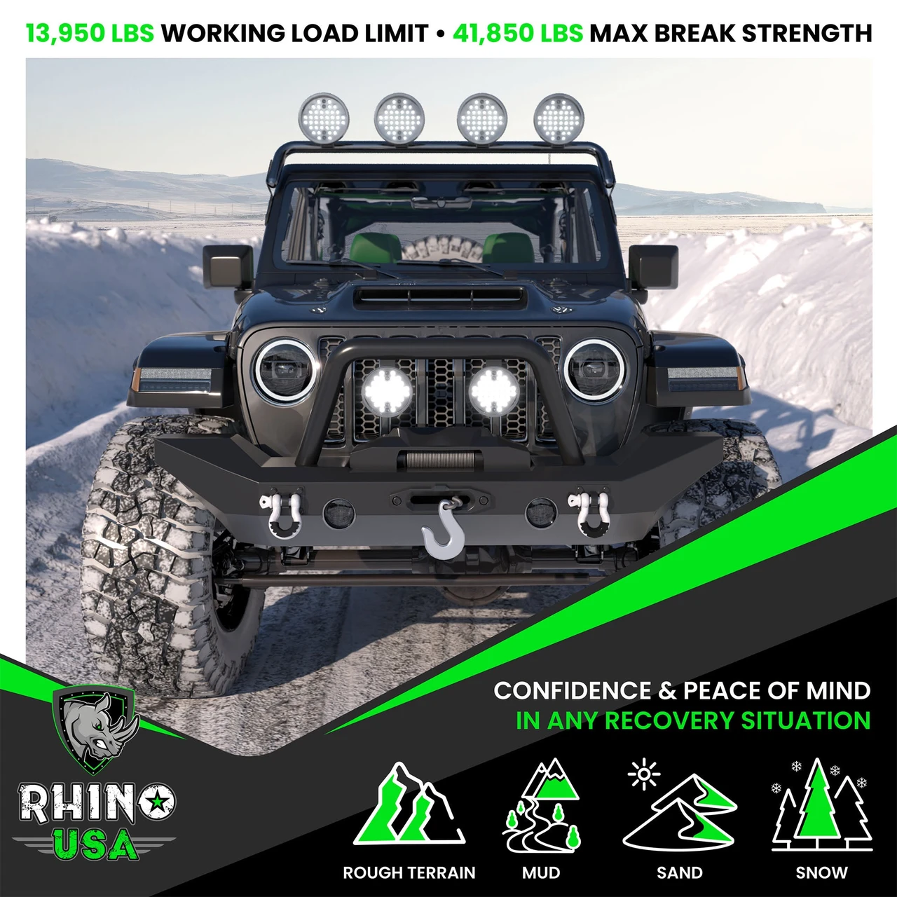 Rhino USA 3/4" D-Ring Shackle Set (2-Pack)(White) (RNO-WHT-SHACKLES) — product image 7