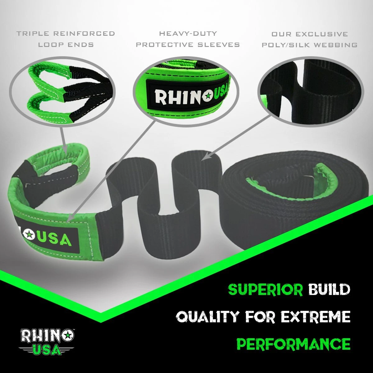 Rhino USA 30' Tow Strap/Hitch Combo (RNO-30STRAPHITCH) — product image 3