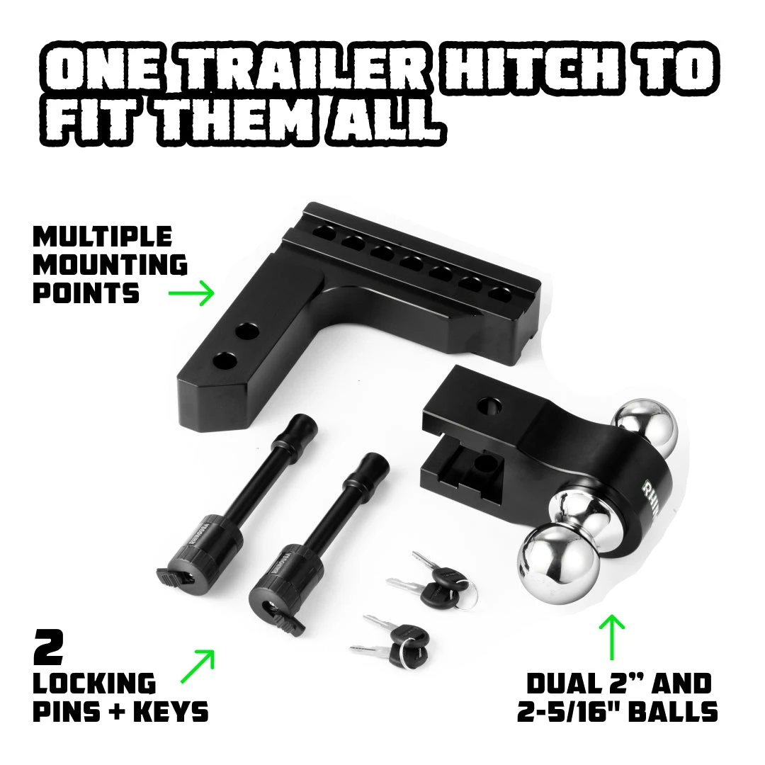 Rhino USA 6in Heavy Duty Drop Hitch - 2in (RG-HTDROP2) — product image 2