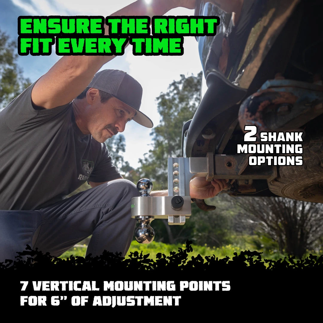 Rhino USA 6in Heavy Duty Drop Hitch - 2in (RG-HTDROP2) — product image 3