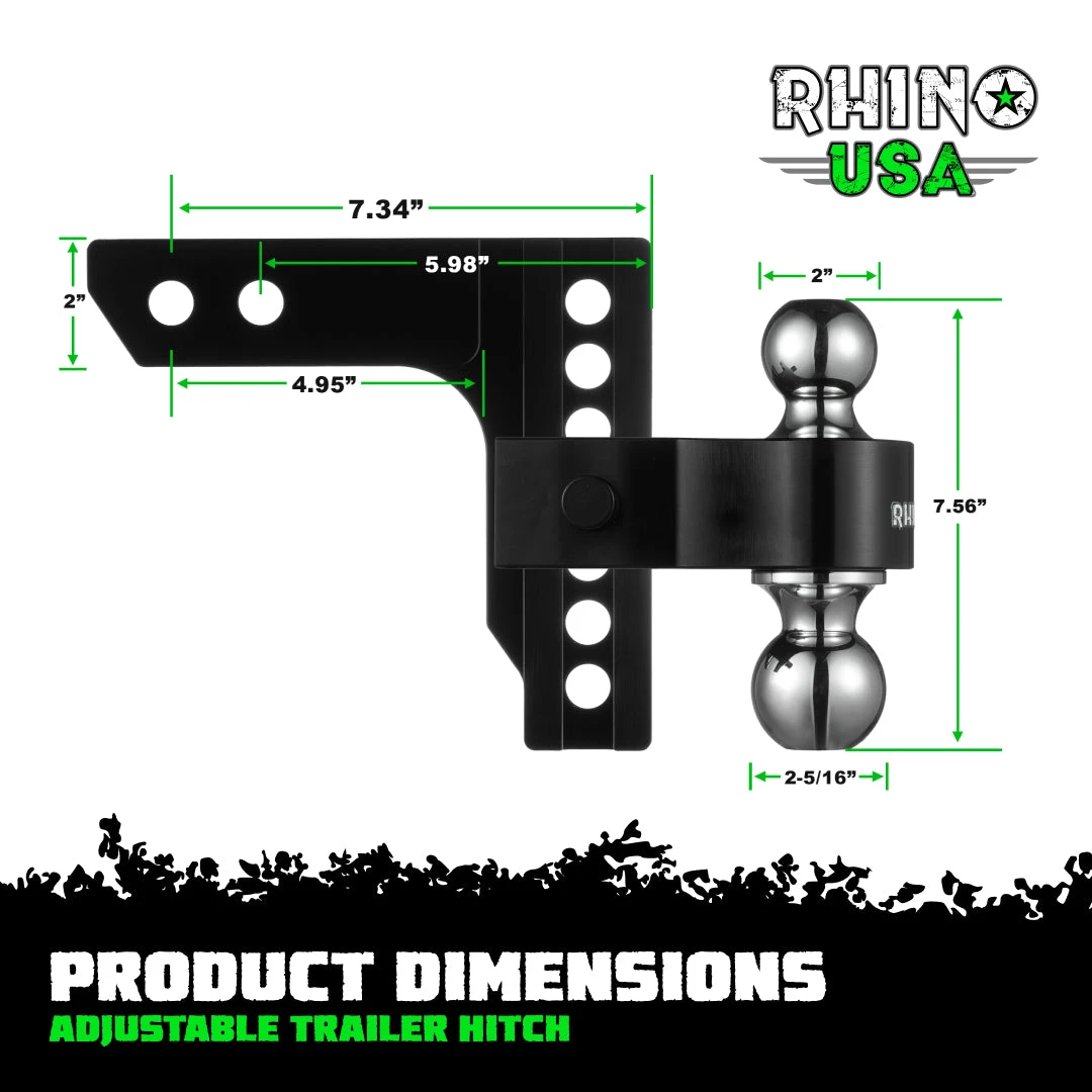 Rhino USA 6in Heavy Duty Drop Hitch - 2in (RG-HTDROP2) — product image 6